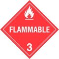 Top Tape And  Label. INCOM Class 3 Flammable Liquids Rigid Plastic Placard - 100/Pkg TA300SS